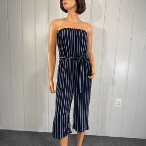 *Tóxika Women's  Navy Blue Striped Jumpsuit Sz M